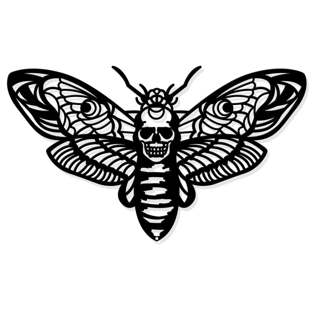 Death Head Moth Metal Wall Decor, 6.9x11.8 Black Wall Hanging Decor Gothic🤘